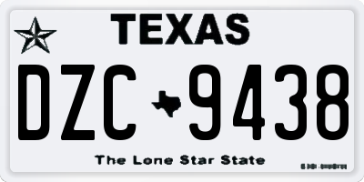 TX license plate DZC9438