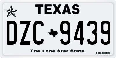 TX license plate DZC9439