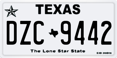 TX license plate DZC9442