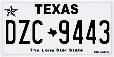 TX license plate DZC9443