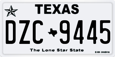TX license plate DZC9445