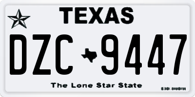 TX license plate DZC9447