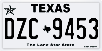 TX license plate DZC9453