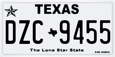 TX license plate DZC9455