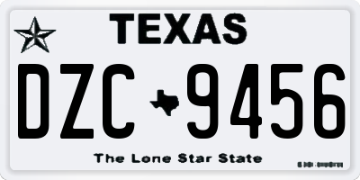 TX license plate DZC9456