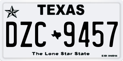 TX license plate DZC9457