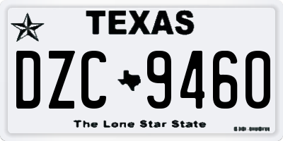TX license plate DZC9460