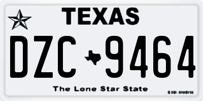 TX license plate DZC9464