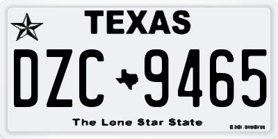 TX license plate DZC9465