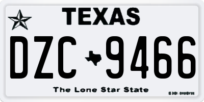 TX license plate DZC9466
