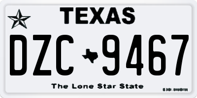 TX license plate DZC9467