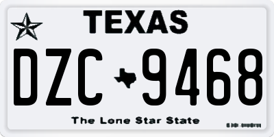 TX license plate DZC9468