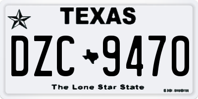 TX license plate DZC9470