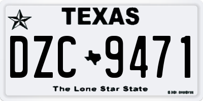 TX license plate DZC9471