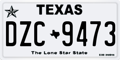 TX license plate DZC9473