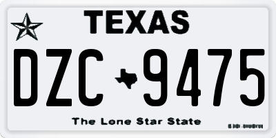 TX license plate DZC9475