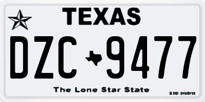 TX license plate DZC9477
