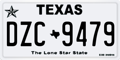 TX license plate DZC9479