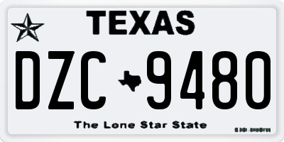 TX license plate DZC9480