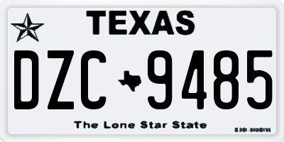 TX license plate DZC9485