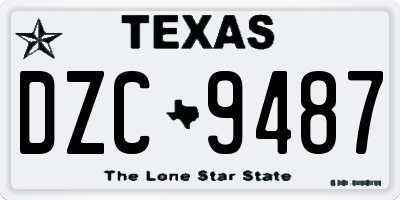 TX license plate DZC9487