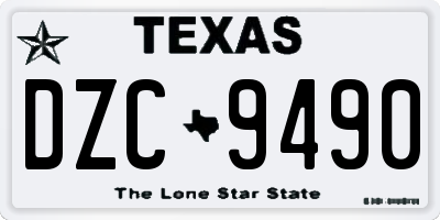 TX license plate DZC9490