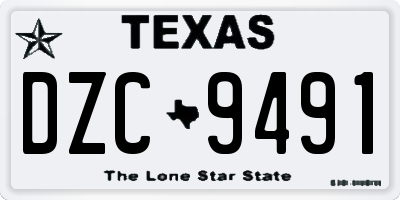 TX license plate DZC9491