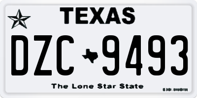 TX license plate DZC9493