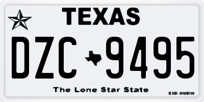 TX license plate DZC9495
