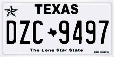 TX license plate DZC9497