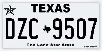 TX license plate DZC9507