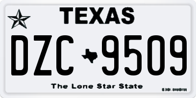 TX license plate DZC9509