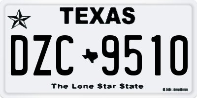 TX license plate DZC9510