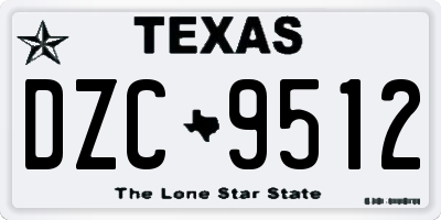 TX license plate DZC9512