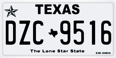 TX license plate DZC9516