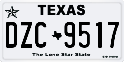 TX license plate DZC9517