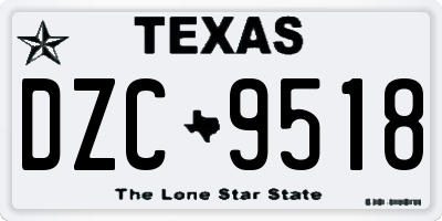 TX license plate DZC9518