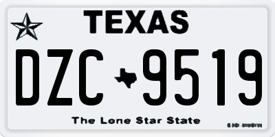TX license plate DZC9519