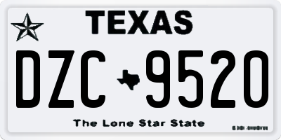 TX license plate DZC9520