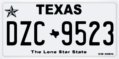 TX license plate DZC9523