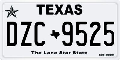TX license plate DZC9525
