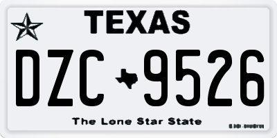 TX license plate DZC9526