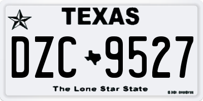 TX license plate DZC9527
