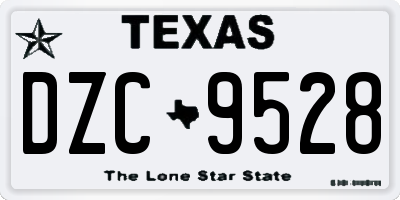TX license plate DZC9528