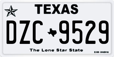TX license plate DZC9529