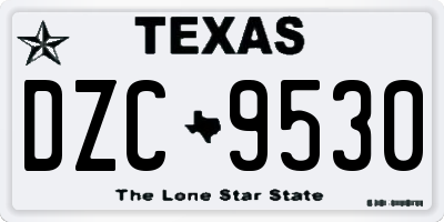 TX license plate DZC9530