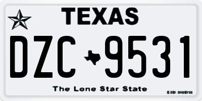 TX license plate DZC9531