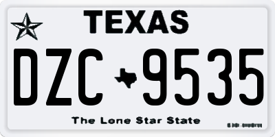 TX license plate DZC9535