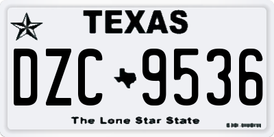 TX license plate DZC9536