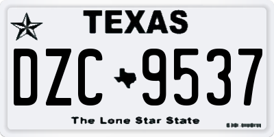 TX license plate DZC9537